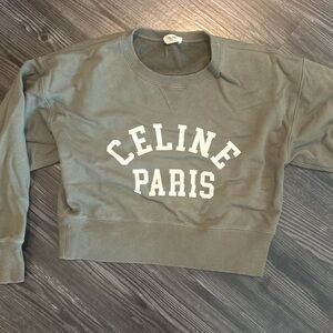 Celine Paris Olive Green Sweatshirt